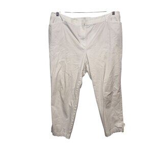 Talbots Womens White Perfect Crop Pants Size 18W